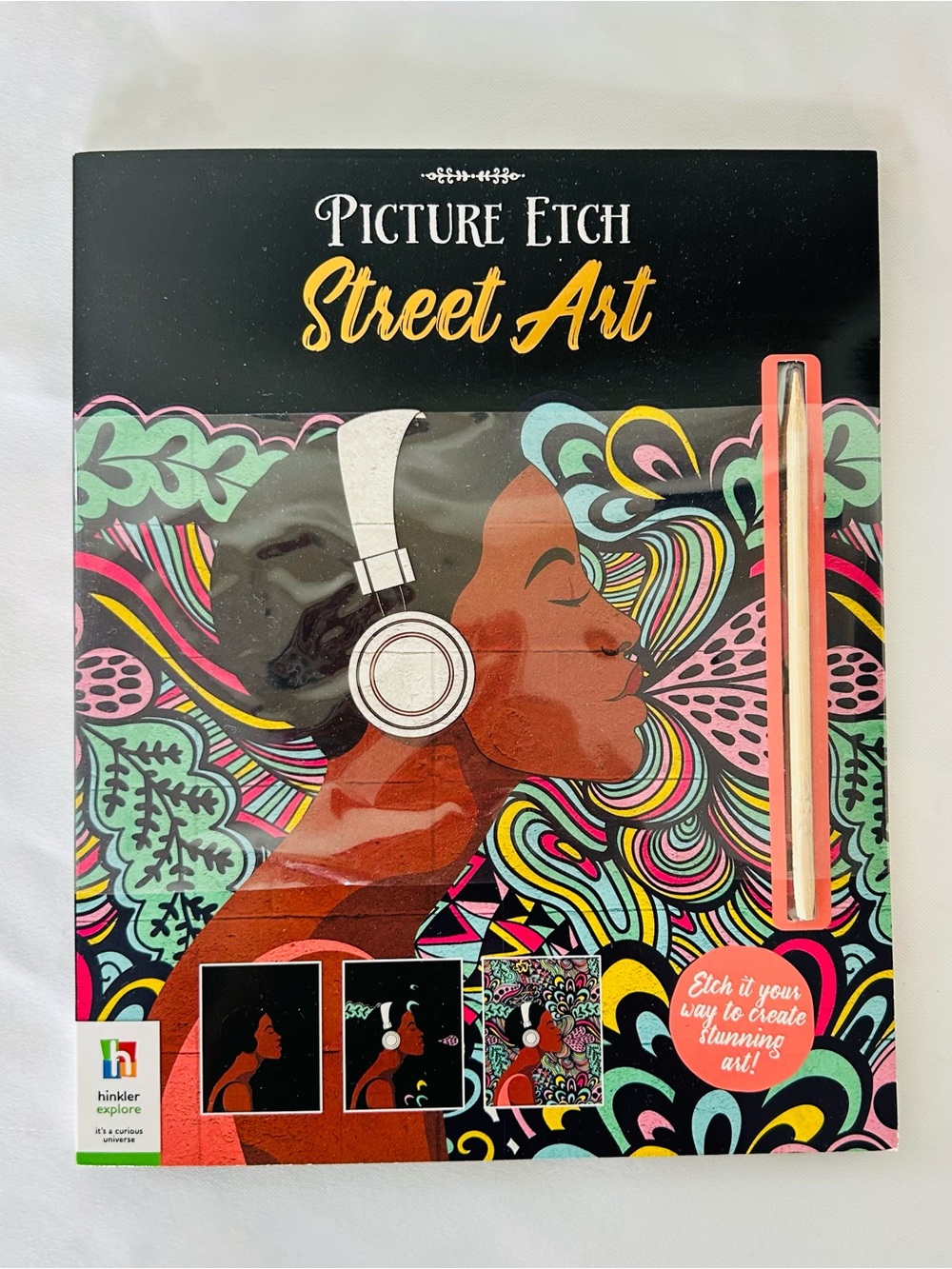 NWT Picture Etch Street Art Scratch Book Graffiti Murals Floral Coloring Pride